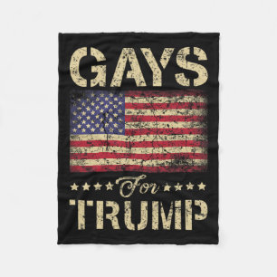 Gays For Trump Stars And Stripes American Flag  Fleece Blanket