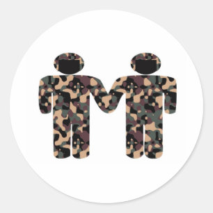 Gays in uniform classic round sticker