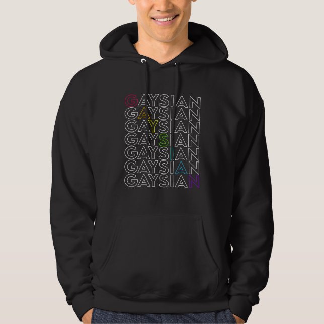GAYSIAN  Rainbow Gay Asian Queer Pride Hoodie (Front)
