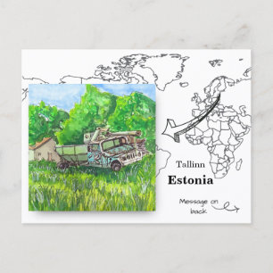 GAZ-51, Harju Street,, Tallinn Estonia Postcard