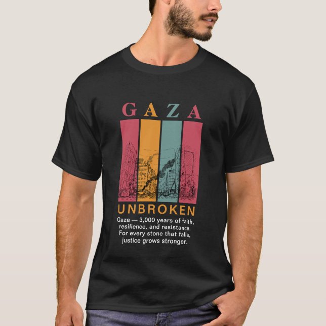 Gaza Solidarity T-Shirt – 3,000 Years of Faith (Front)