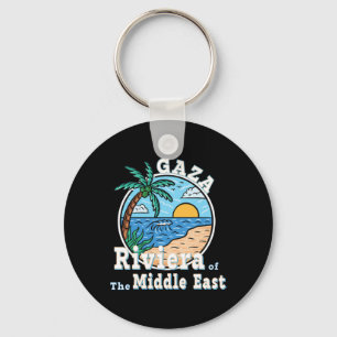 Gaza Strip Riviera Of The Middle East Trump Keychain