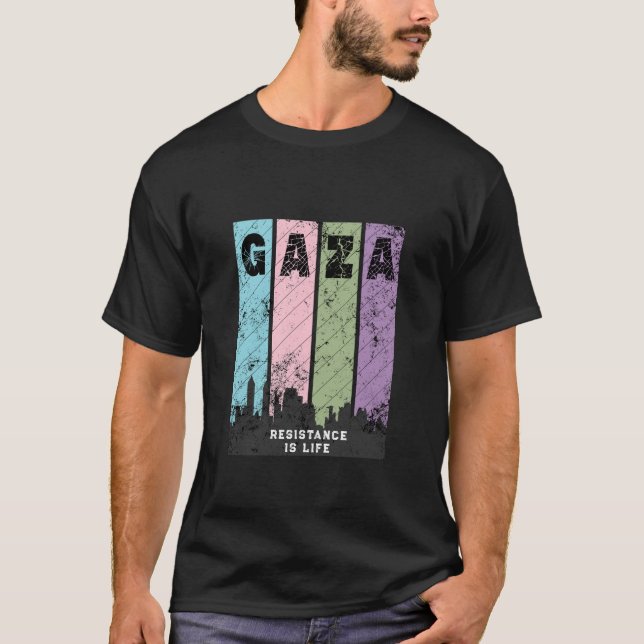GAZA Vintage Distressed T-Shirt | Solidarity (Front)