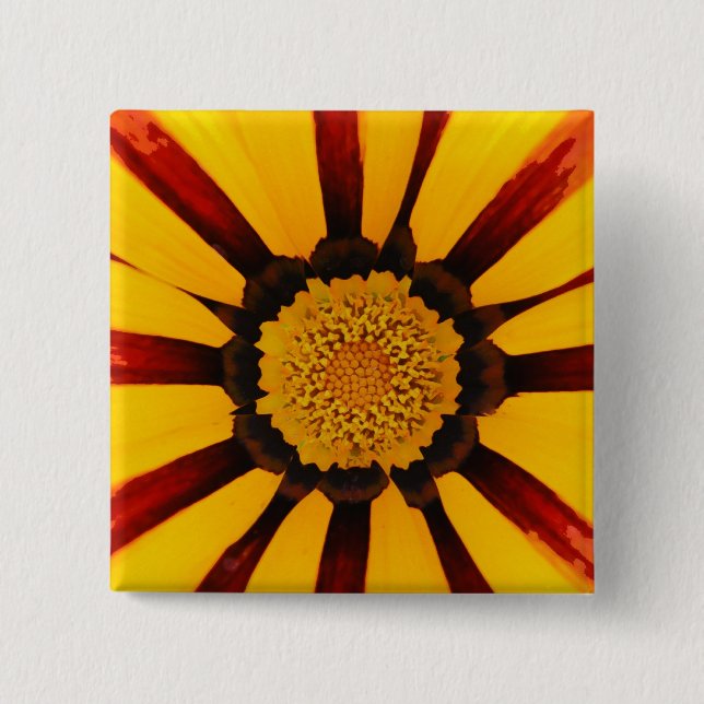 Gazania 2 Inch Square Button (Front)