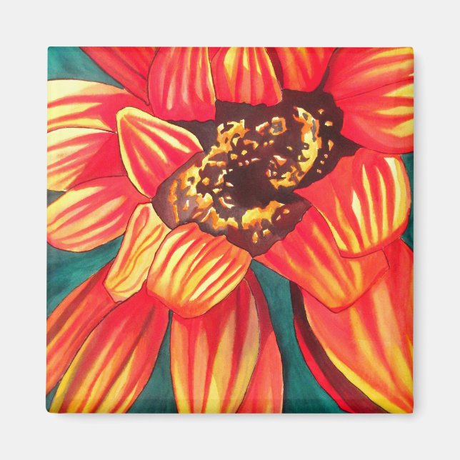 Gazania desert flower art by Sacha Grossel Magnet (Front)