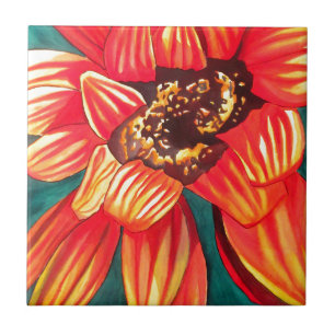 Gazania desert flower art by Sacha Grossel Tile