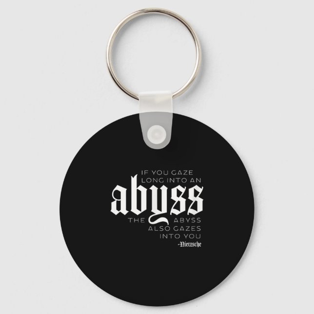 Gaze Into The Abyss Nietzsche Quote - Clic Fit  Keychain (Front)