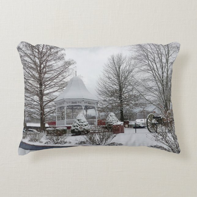 Gazebo and Cannon Accent Pillow (Front)
