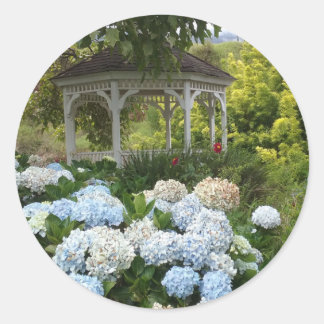 Gazebo and light blue hydrangea stickers