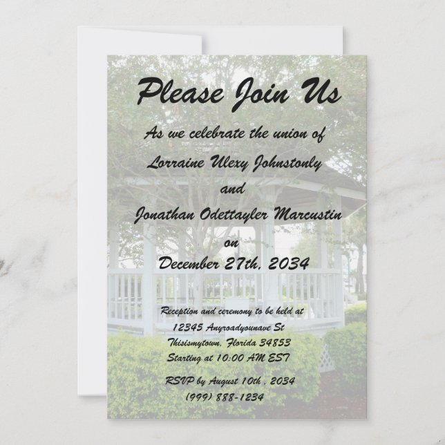 gazebo back fort pierce florida invitation (Front)