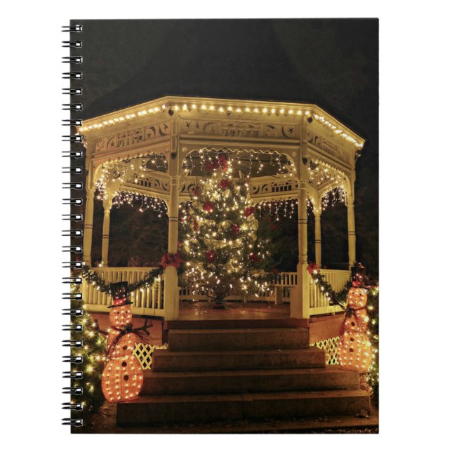 Gazebo Dressed for Christmas Notebook (Front)
