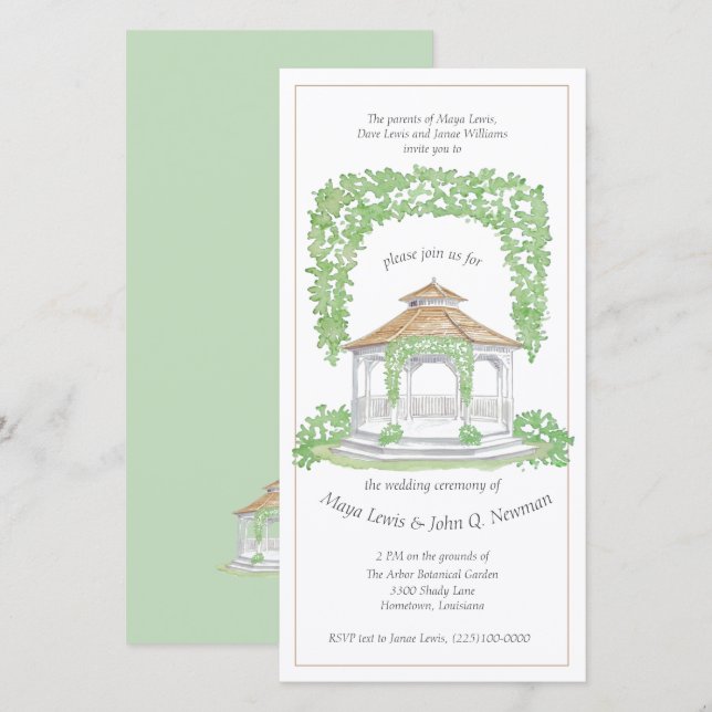 Gazebo Faire-part de mariage (Devant / Derrière)