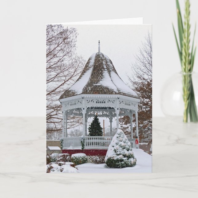 Gazebo in the Snow Holiday Card (Front)