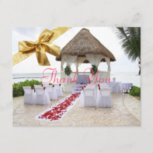 Gazebo On The Beach Wedding Thank You Card2 Card
