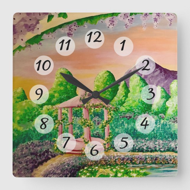 Gazebo  square wall clock (Front)