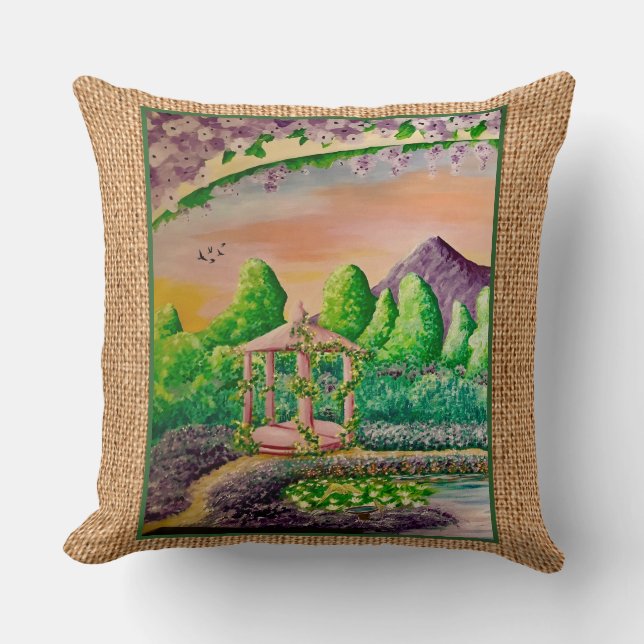 Gazebo Throw Pillow (Front)