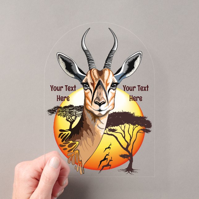 Gazelle African Antelope Wild  Animal Acrylic Invitations (Insitu (Handheld))