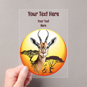 Gazelle African Antelope Wild  Animal Acrylic Invitations