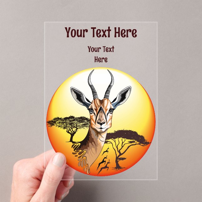 Gazelle African Antelope Wild  Animal Acrylic Invitations (Insitu (Handheld))