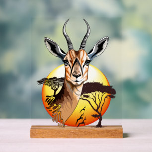 Gazelle African Antelope Wild Animal Acrylic Sign