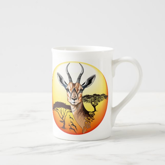 Gazelle African Antelope Wild  Animal Bone China Mug (Right)