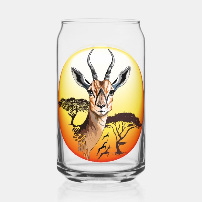 Gazelle African Antelope Wild  Animal Can Glass (Front)