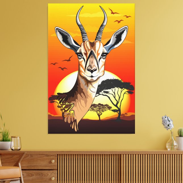 Gazelle African Antelope Wild  Animal Canvas Print (Insitu(LivingRoom))