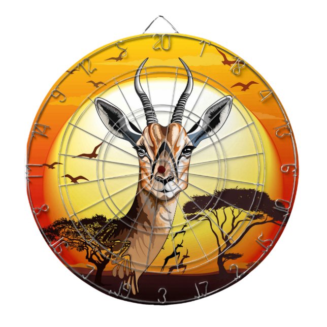 Gazelle African Antelope Wild  Animal Dartboard (Front)