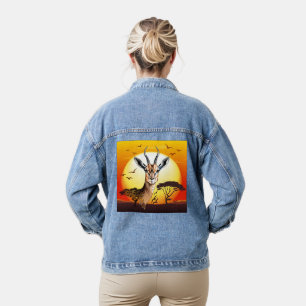 Gazelle African Antelope Wild Animal Denim Jacket