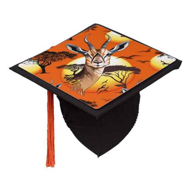Gazelle African Antelope Wild  Animal Graduation Cap Topper (Angled)
