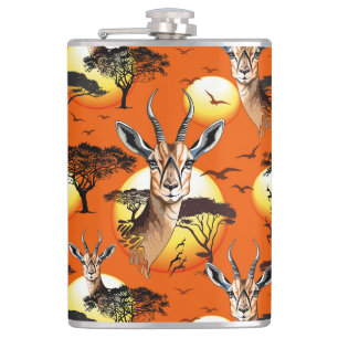 Gazelle African Antelope Wild Animal Hip Flask