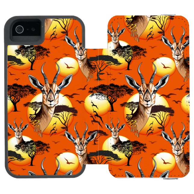 Gazelle African Antelope Wild  Animal Incipio iPhone Wallet Case (Folio Open)