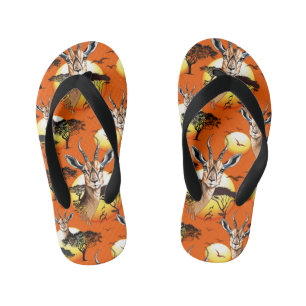 Gazelle African Antelope Wild  Animal Kid's Flip Flops