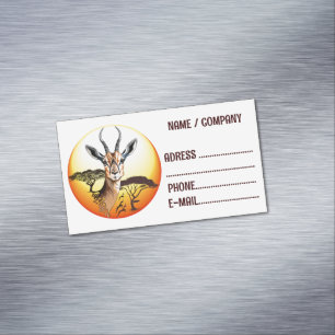 Gazelle African Antelope Wild  Animal Magnetic Business Card