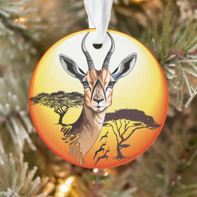 Gazelle African Antelope Wild  Animal Ornament (Tree)