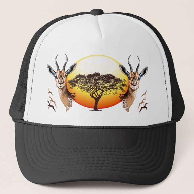 Gazelle African Antelope Wild  Animal Trucker Hat (Front)