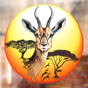 Gazelle African Antelope Wild  Animal Window Cling