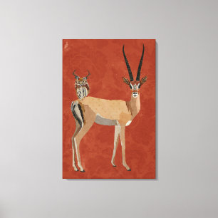 GAZELLE & ANTLER OWL CANVAS PRINT