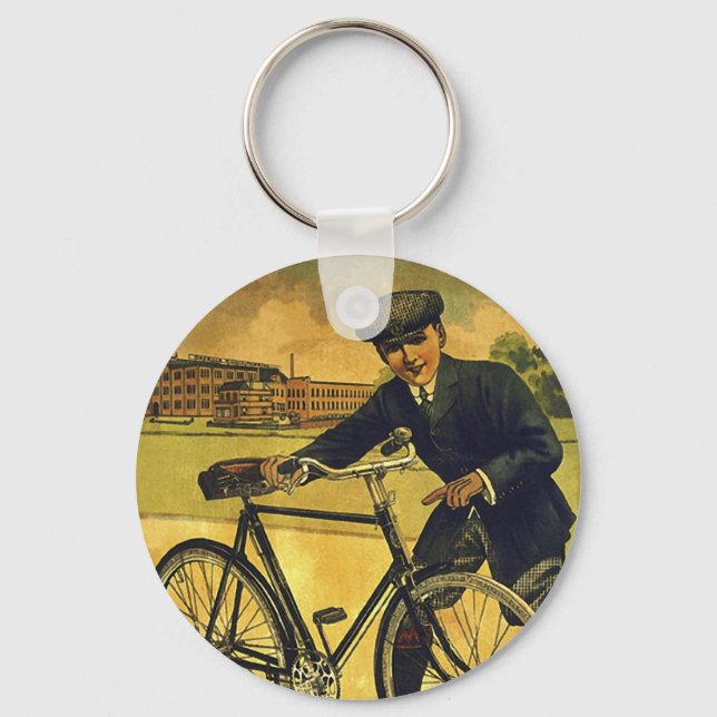 Gazelle Cycles Vintage Bicycle Poster Keychain (Front)