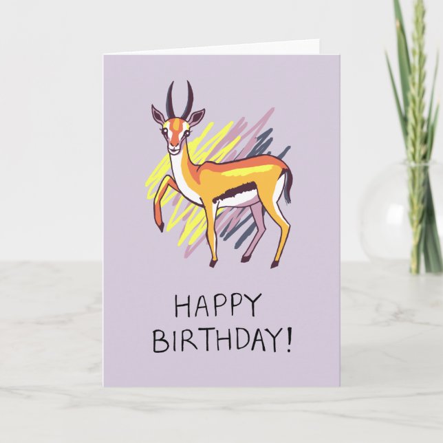 Gazelle de Thomson Dessin amusant Bonne carte d'an (Devant)
