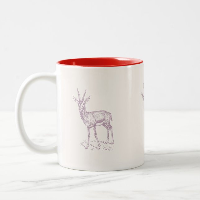 Gazelle Deer Two-Tone Coffee Mug (Left)