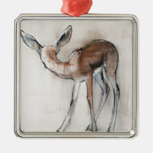 Gazelle Fawn Metal Ornament
