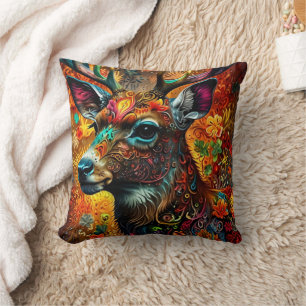 Gazelle Pillow – Elegant Animal Throw Cushion