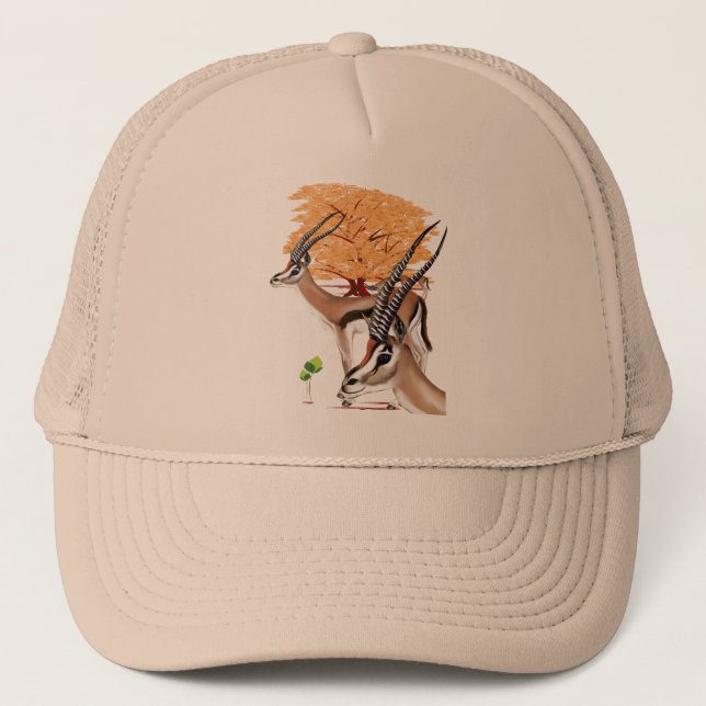 Gazelles n Tree Trucker Hat (Front)