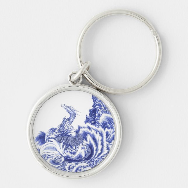 "Gazing" Artistic Dragon Keychain (Front)