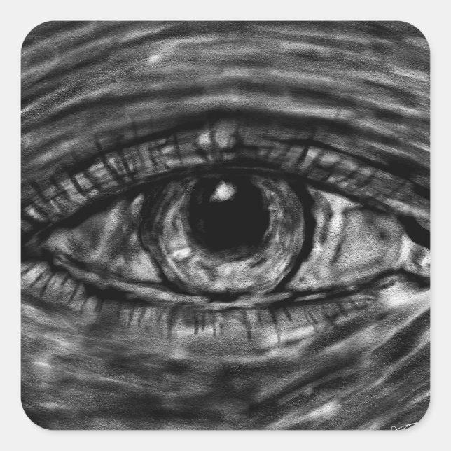 Gazing Eye Square Sticker (Front)