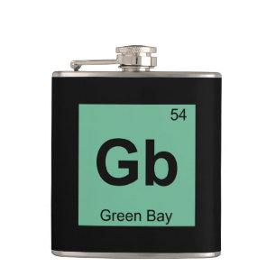 Gb - Green Bay Wisconsin Chemistry Periodic Table Hip Flask