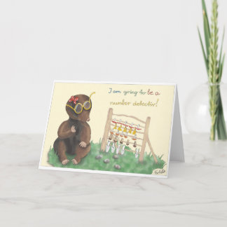 GB School enrollment card, lovingly hand-drawn gir Card