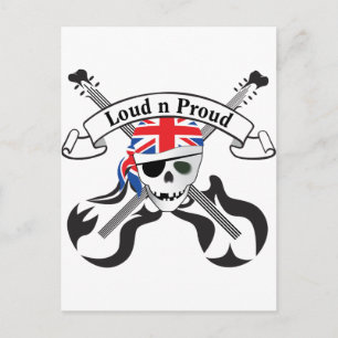 GB Scull & Guitars Postcard