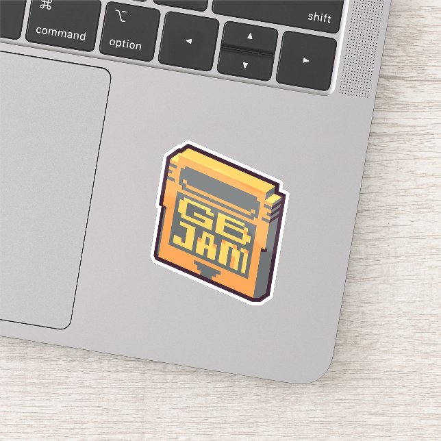 GBJam vinyl sticker - retro sticker for gamedevs (Detail)